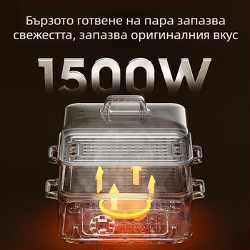 Изцяло стоманена електрическа пароварка с три слоя дизайн, голям капацитет над 10 л, мултифункционално устройство за пара, варене, къкрене, яхния и пържене, вътрешна купа от 304 неръждаема стомана, сензорно управление, 220V, 1500W