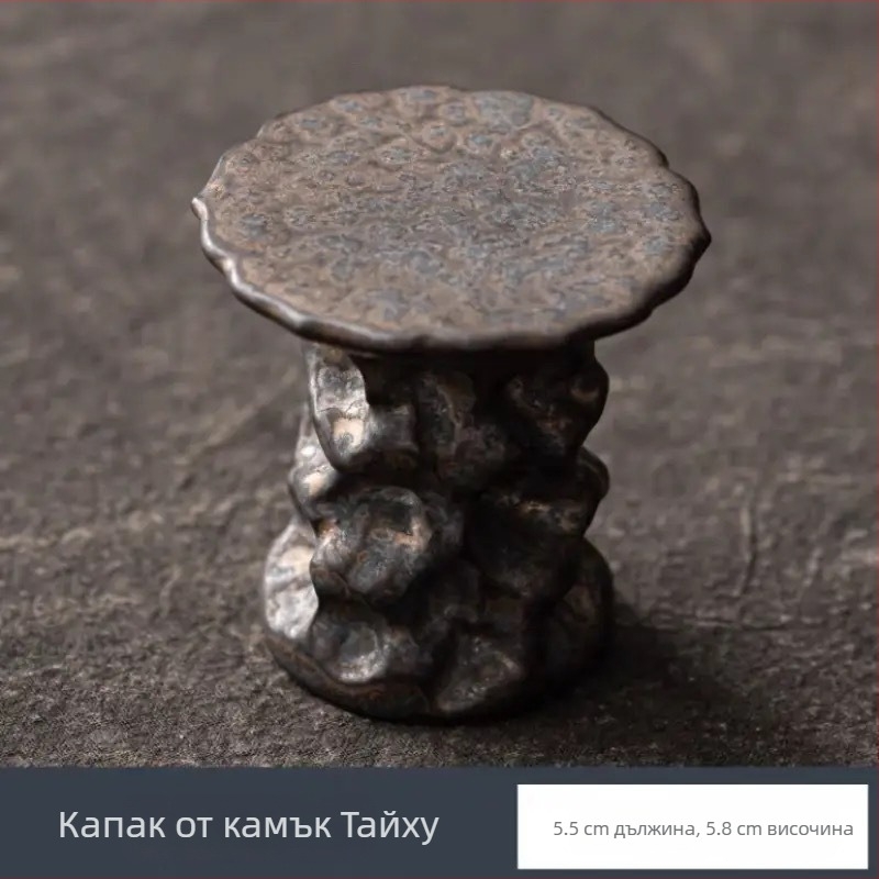 Държач за капак на чайник от камък Тайху — керамична принадлежност за чайна церемония