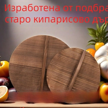 Ръчно изработен капак за тенджера от елово дърво за домашна употреба, кръгъл капак за вок и голям капак за съд
