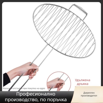 Клип за риба от неръждаема стомана, голям размер, усилен дизайн, барбекю мрежа за открито