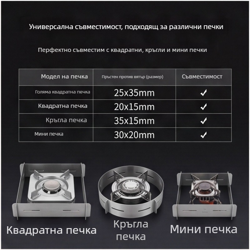 Удебелен пръстен от неръждаема стомана за кемпингов котлон с газов картридж