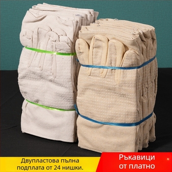 Think Weian платнени ръкавици за заваряване, 24 нишки, двойно подплатени, удебелени и издръжливи за метална обработка