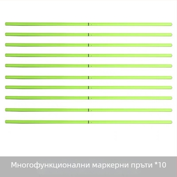 Футболна тренировъчна пръчка с гумирана основа с три отвора, обвиваща пръчка и флаг‑стойка за ъгъл