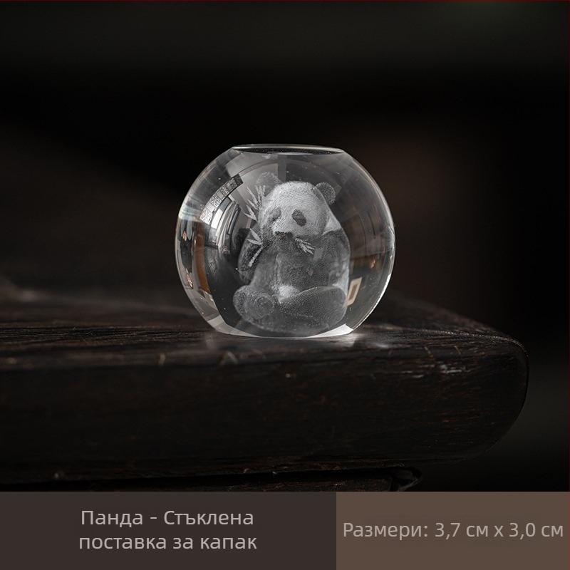 Кристален драконов капак за чайник — декоративен аксесоар за чайната церемония, поставка за капака и чайно животно