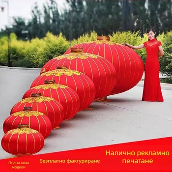 Улични водоустойчиви червени фенери с железна рамка и сатенена материя, подходящи за откриване на нов дом, тържества и сватби; дворцови фенери за празнични поводи