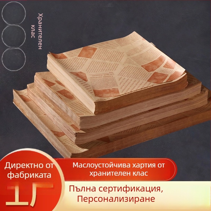 Хартия за попиване на мазнини за храна, хартия за печене, еднократна мазниноабсорбираща хартия за пържено пиле, пържени картофи и барбекю