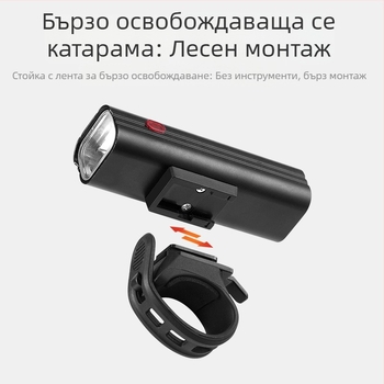 Комплект велосипедни светлини: предна ярка фара и задна светлина за нощно каране, водоустойчив за планински и шосейни велосипеди, подходящ за детски велосипеди