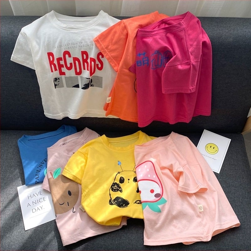Детска унисекс памучна тениска с къс ръкав – лято 2023