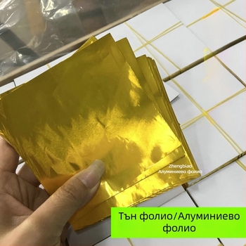 Златна фолио опаковка за храна за сусамени топчета, шоколадов пуер чай, пуер чай с портокал и пуер туоча