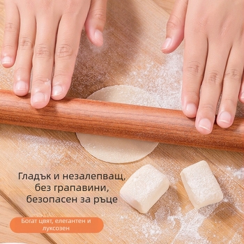 Голям дървен точилка за разточване на кори за пелмени, масивно дърво бук