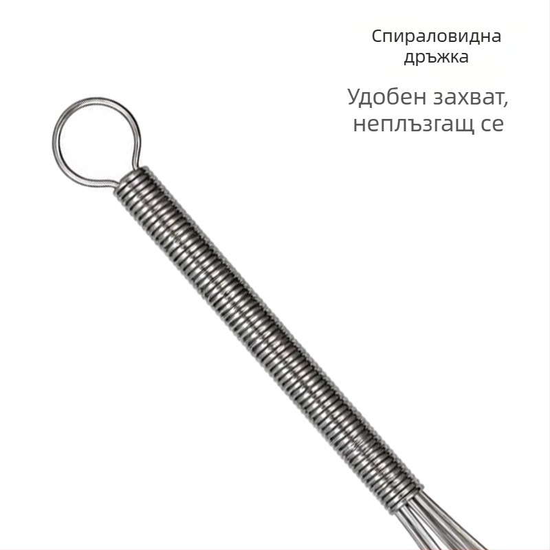 Неръждаем стоманен ръчен миксер с кръгла дръжка, яйчен разбърквач и разбивач за сметана, за кухня и печене.
