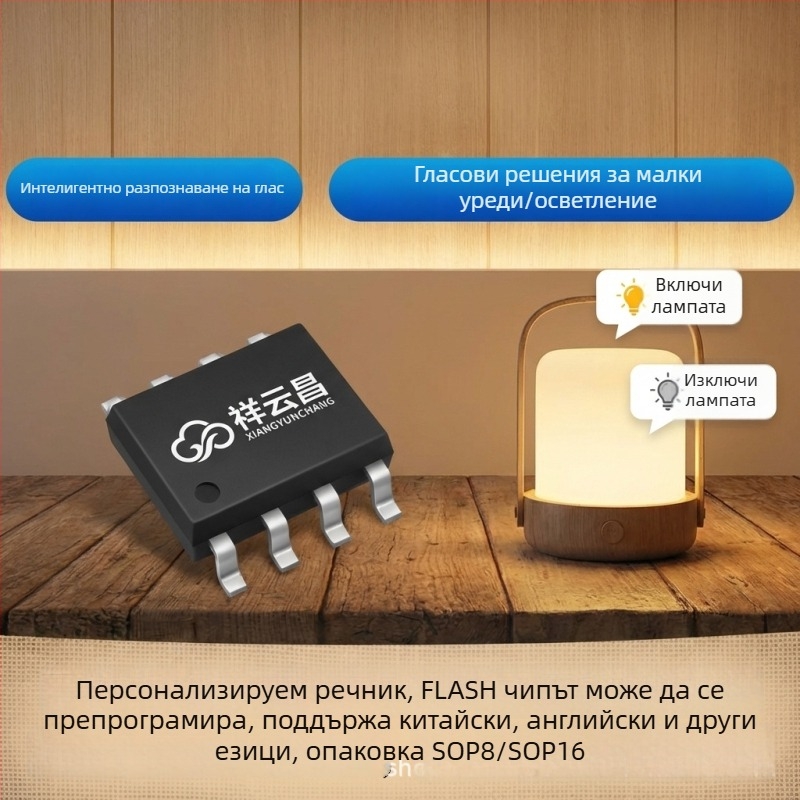 Xiangyunchang IC за разпознаване на глас за интелигентна ключалка с серийно комуникационен протокол и гласово управление