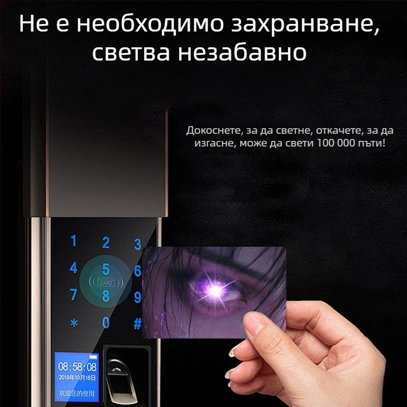 Умна NFC светеща карта с IC чип, достъп карта за мобилни игри, персонализирана светеща карта
