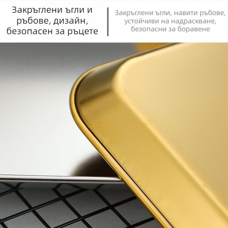 Плоча за закуски от 304 неръждаема стомана, корейски стил, плоча за студени ястия, за детска градина, плоча за барбекю, скандинавска плоска чиния, плодова чиния