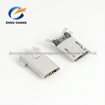 USB Micro-B конектор, 5-пинов, 180°, SMT монтаж върху платка