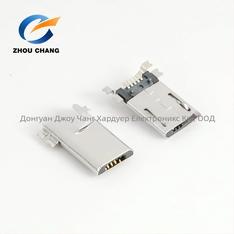 USB Micro-B конектор, 5-пинов, 180°, SMT монтаж върху платка