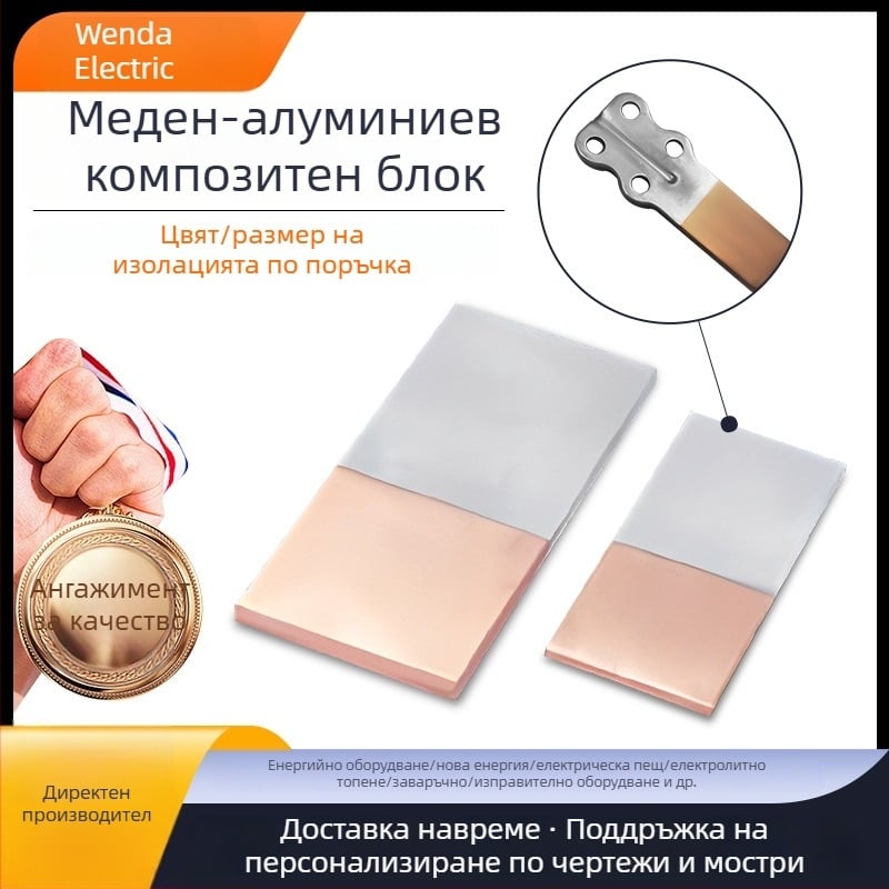 Медно-алюминиев композитен блок за отвеждане на топлината за COB LED пакети и инверторни захранващи устройства