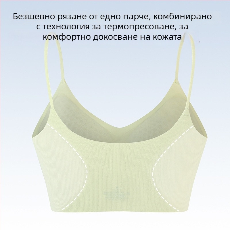 Оригинален сутиен с хиалуронова киселина и ледена коприна, безшевен, супер тънък, охлаждащ, мек подкрепящ, повдигащ и прибиращ
