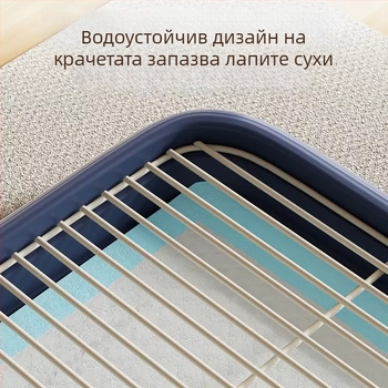 Кучешка тоалетна с метална рамка и мрежеста тава, подходяща за малки и големи кучета — устройство за дефекация на определено място