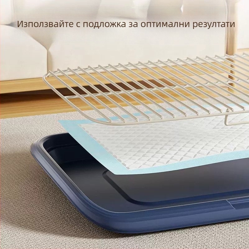 Кучешка тоалетна с метална рамка и мрежеста тава, подходяща за малки и големи кучета — устройство за дефекация на определено място