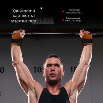 Защита на дланата от изкуствена кожа, износоустойчива и противохлъзгаща за китката, фитнес и вдигане на тежести, лента за захват