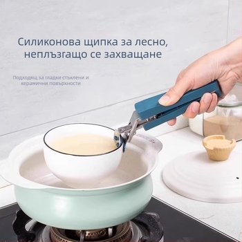 Антиизгарящ клип за купа и чиния, кухненска щипка за пара, изолиран клип за сервиране