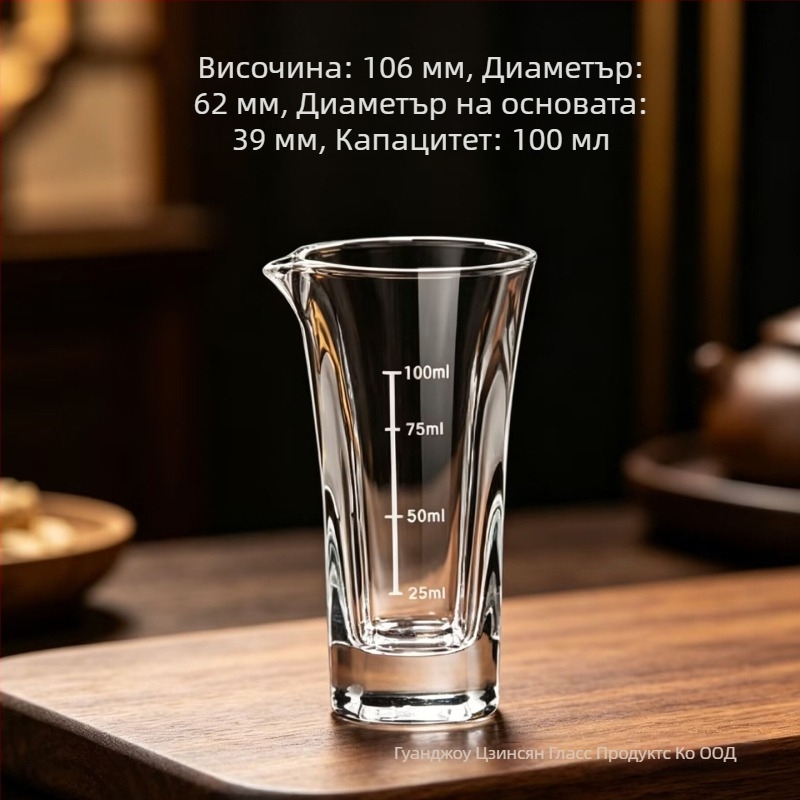 Стъклен декантер за алкохол, 100 ml, компактен за домашна употреба, с градуирани мерки, скандинавски стил