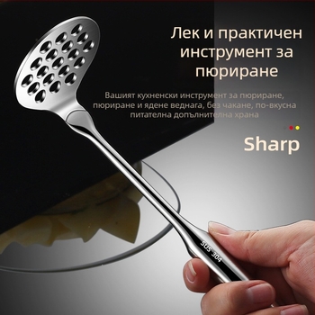 304 неръждаема стомана, картофена преса и мачка, ръчна кухненска принадлежност за детска храна, компактна