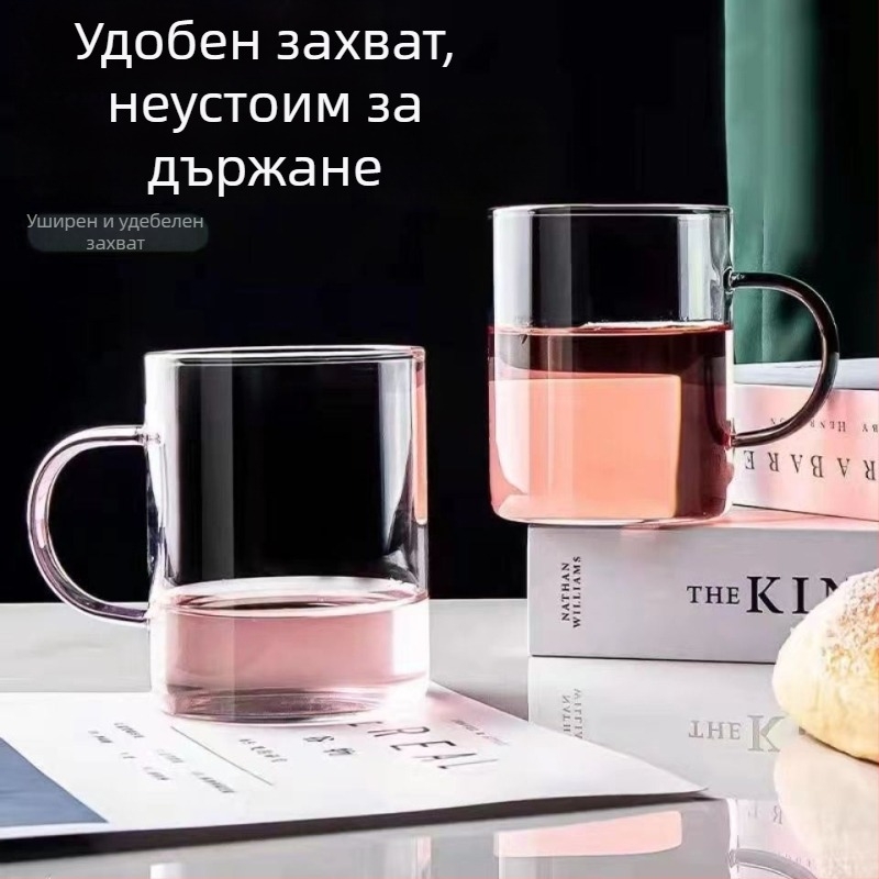 Стъклена чаша с дръжка от боросиликатно стъкло, голяма вместимост, чаша за чай и бира, термоустойчива за домашна употреба