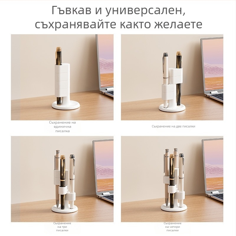 360° въртящ се държач за писалки, многоетажен разглобяем настолен органайзер за канцеларски материали, голям контейнер за писалки
