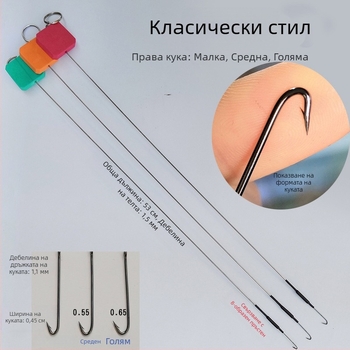 Classic 8-ring eel hook set with semi-soft barbed hooks for eel fishing tackle