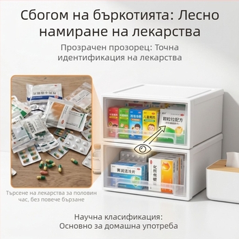 Шкаф за лекарства с чекмеджета, голям капацитет за дома, аптечен организатор