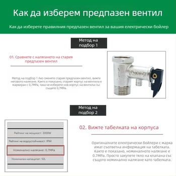 80–81 g електрически водонагревател безопасен клапан с обратен клапан и клапан за облекчаване на налягането, електролитно покритие, удебелен вариант, за Midea Kitchen Treasure