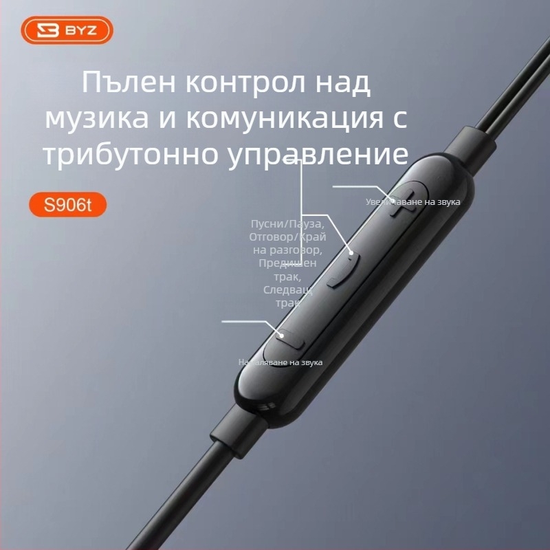 Wired in-ear слушалки с порт Type-C, цифров чип и висококачествен звук, кабелен контрол за разговори, модел S906T