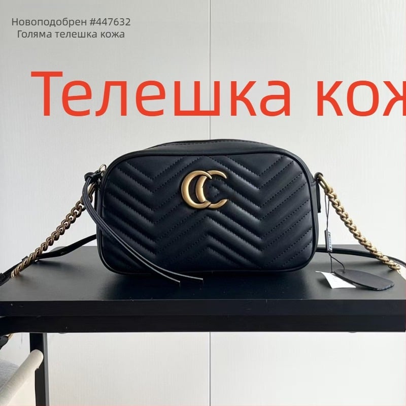 Чанта от естествена кожа в стил Marmont за жени, чанта за фотоапарат през рамо