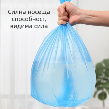 Еднократни черни торбички за боклук с плосък отвор, удебелени, перфорирани полиетиленови чанти за домашна употреба