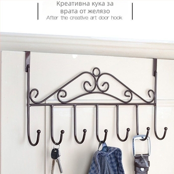 Закачалка за врата и държач за шапки, без следи, тежка закачалка за дрехи за общежитие, стенен монтаж, без пирони