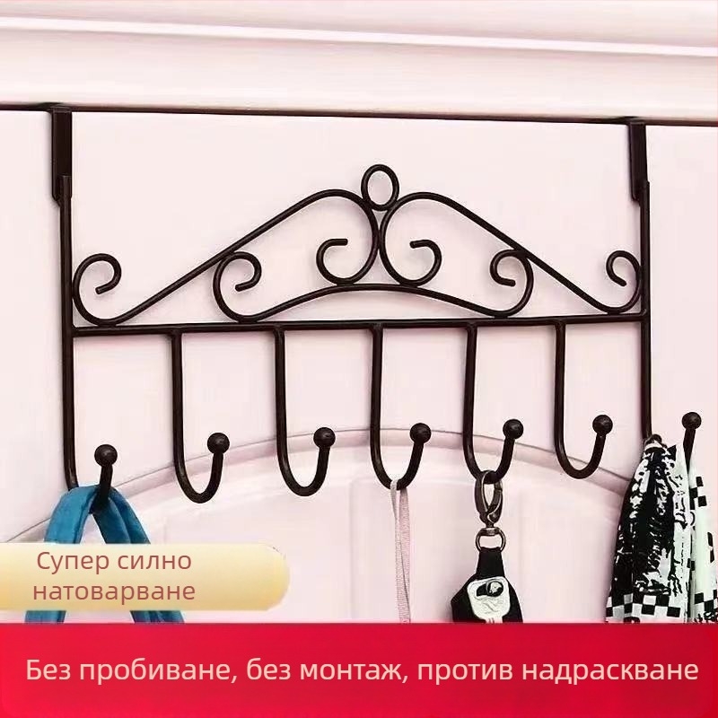 Закачалка за врата и държач за шапки, без следи, тежка закачалка за дрехи за общежитие, стенен монтаж, без пирони