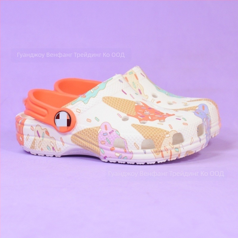 Little Shadow Kajia детски обувки Butterfly Ice Cream - лятни класически сандали с затворен нос, Crocs-стил, за външни условия, унисекс, EVA горна част