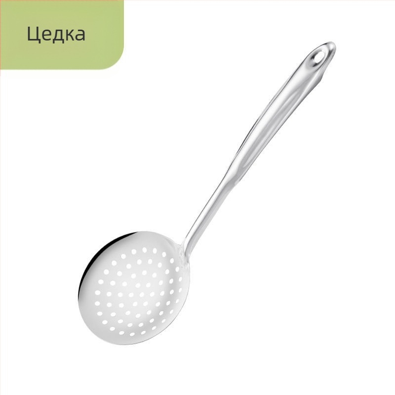 Комплект неръждаема стомана кухненски прибори: шпатула, супена лъжица, лъжица с дупки, лъжица за отцеждане и лъжица за каша