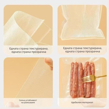 Текстурирани хранителни вакуумни торби за храна и домашна машина за запечатване