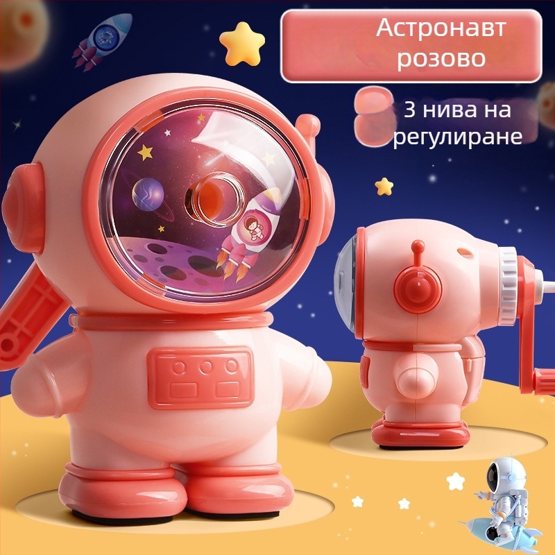 Kulomi острилка за моливи с ръчно въртене и автоматично подаване на графит, компактен карикатурен дизайн, творчески подарък за деца