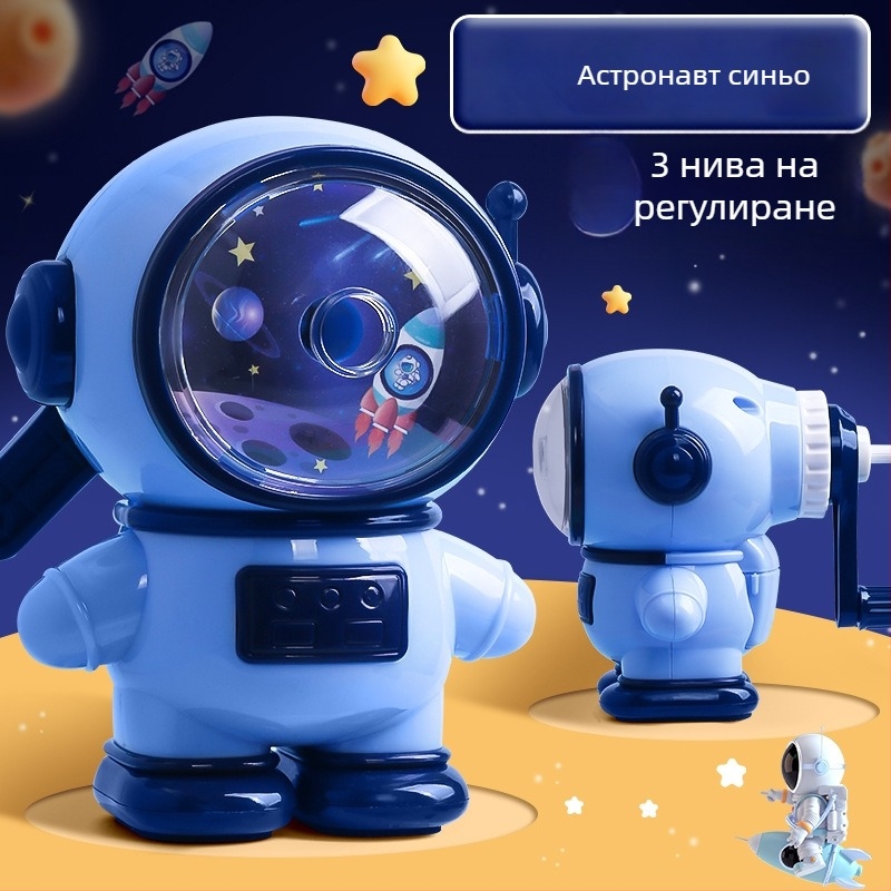 Kulomi острилка за моливи с ръчно въртене и автоматично подаване на графит, компактен карикатурен дизайн, творчески подарък за деца