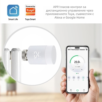 WiFi/ZigBee интелигентен термостатен вентил за радиатор с Tuya дистанционно управление