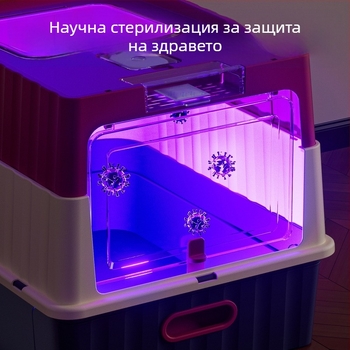 Изцяло закрита кутия за котешки пясък с UV стерилизация, антипръски