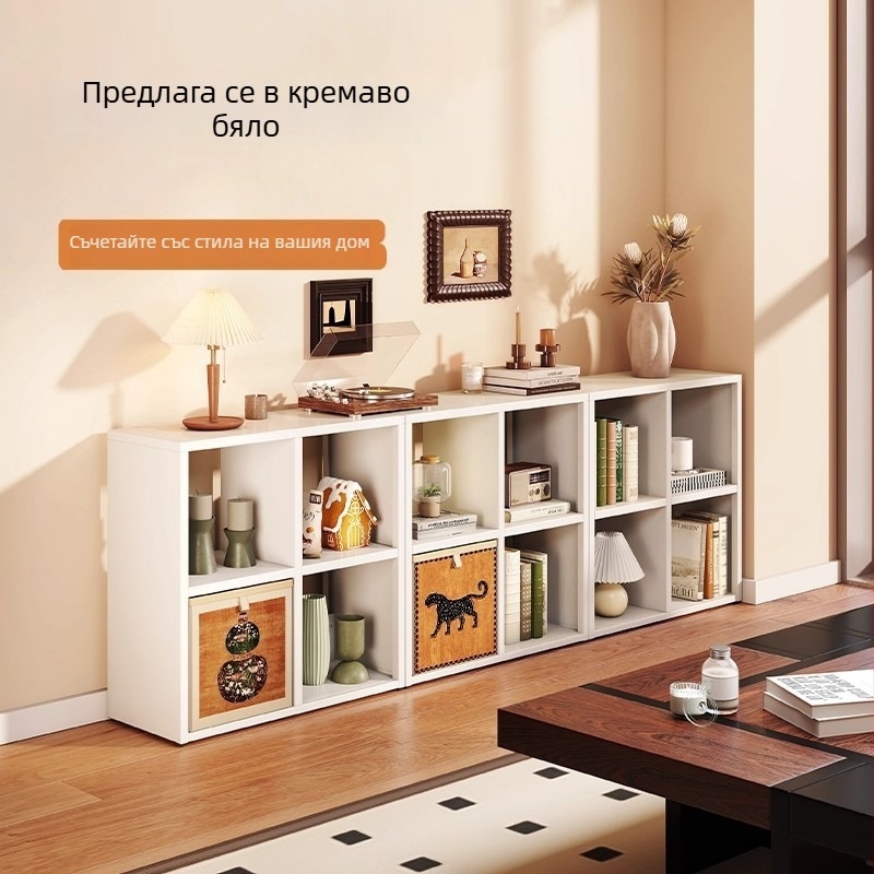 Кован метален шкаф с решетка, подово стояща полка за книги и мултиетажен кухненски органайзер за играчки и лакомства, свободно конфигурируем нисък шкаф