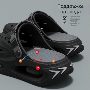 Мъжки чехли Croc стил за лято 2026 — нов модел, антихлъзгащи, против миризма, издръжливи, EVA дебела подметка