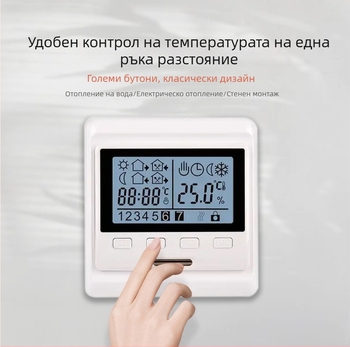 E53 безжичен термостат за подово отопление, мощен контролер с панел за стенен монтаж, гласово управление, регулируема температура