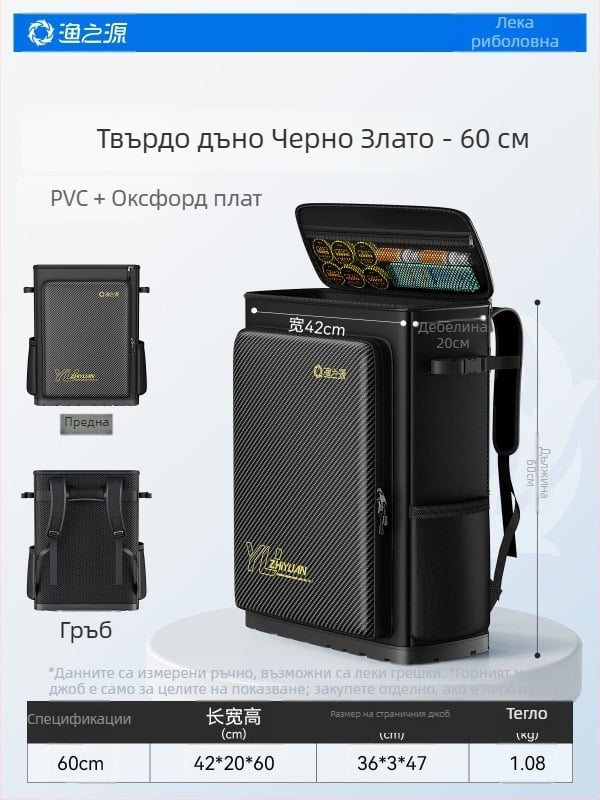 Седалка за риболов с раница и твърд корпус, кофа и лека мултифункционална чанта Source of Fishing