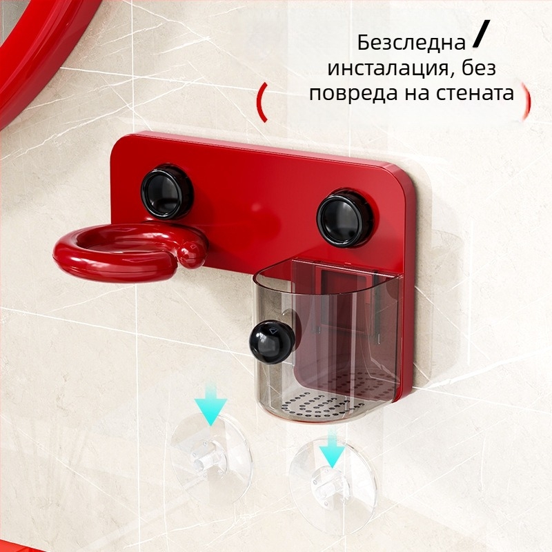Стенно монтиран държач за сешоар в банята – модерен органайзер за съхранение